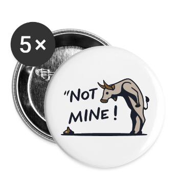 Not Mine! - Buttons large 2.2''/56 mm (5-pack) - white - Front
