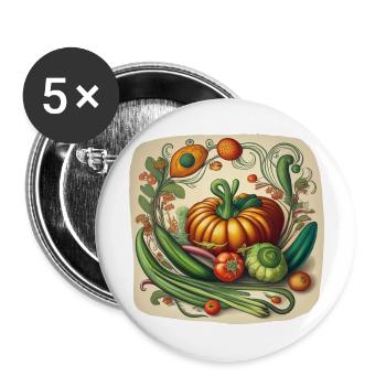 Art nouveau vegetables composition - Buttons large 2.2''/56 mm (5-pack) - white - Front