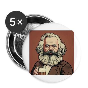 Karl Marx - Prost - Buttons groß 56 mm (5er Pack) - Weiß - Vorne