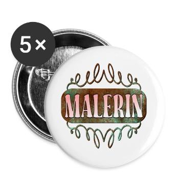 BERUF MALERIN - Buttons groß 56 mm (5er Pack) - Weiß - Vorne