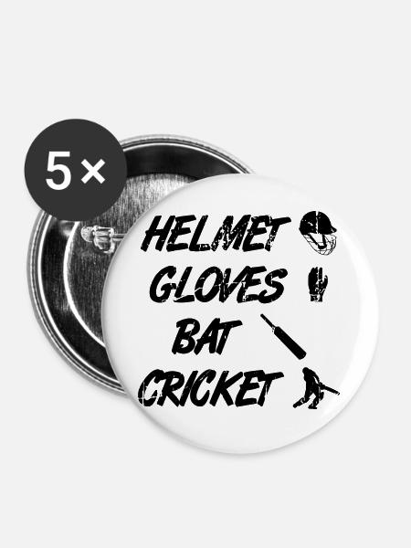 Helm Handschuhe Schläger Cricket - Buttons groß 56 mm (5er Pack) - Weiß