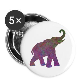 Yoga Yogi Éléphant Inde Bien-être animal Énergie Pouvoir - Lot de 5 grands badges (56 mm) - blanc - Devant