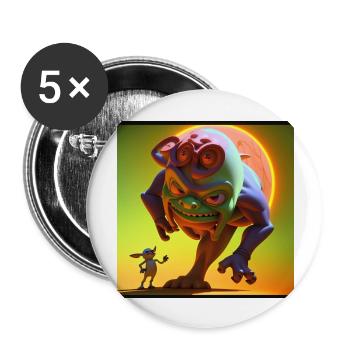 Monster Goblin - Buttons large 2.2''/56 mm (5-pack) - white - Front
