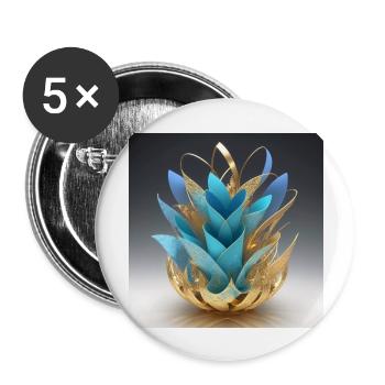 Blumenvase Origami-Stil - Buttons groß 56 mm (5er Pack) - Weiß - Vorne
