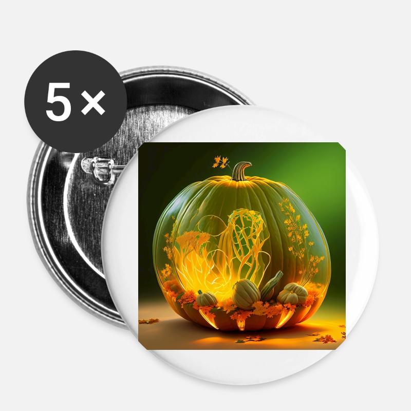 Halloween Pumpkin Arrangement - Buttons large 2.2''/56 mm (5-pack) - white