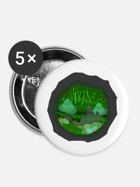 Surreale Höhlenwelt - Buttons groß 56 mm (5er Pack) - Weiß