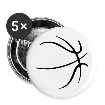 Basketbäll 10 Zeichenfläche 10 - Buttons groß 56 mm (5er Pack) - Weiß - Vorne