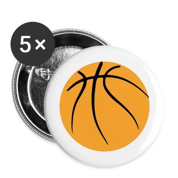 Basket-ball 18 - Lot de 5 grands badges (56 mm) - blanc - Devant