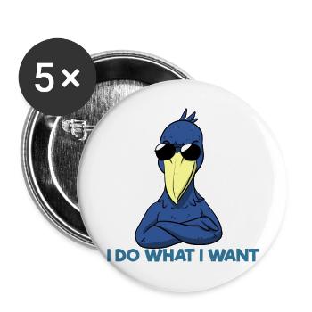 Schuhschnabel Vogel Ornithologe Wald I Geschenk - Buttons groß 56 mm (5er Pack) - Weiß - Vorne