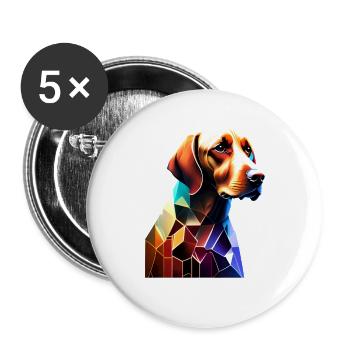 Labrador Retriever Labrador Propriétaire Chiot - Lot de 5 grands badges (56 mm) - blanc - Devant