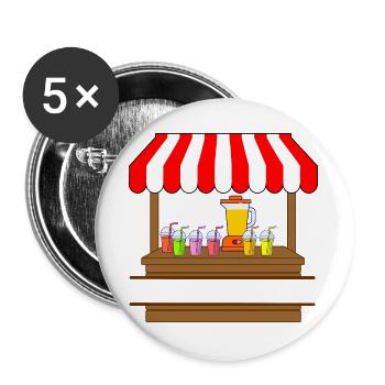 Smoothies market stall - Buttons large 2.2''/56 mm (5-pack) - white - Front