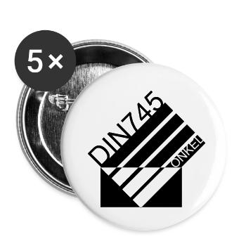 DIN ONKEL 745 - Buttons groß 56 mm (5er Pack) - Weiß - Vorne
