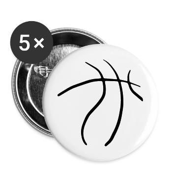 Basket-ball 47 - Lot de 5 grands badges (56 mm) - blanc - Devant