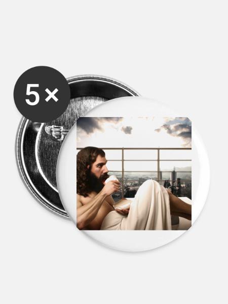 coffee in penthouse - Buttons groß 56 mm (5er Pack) - Weiß