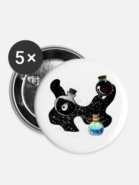 Zaubertränke - Buttons groß 56 mm (5er Pack) - Weiß