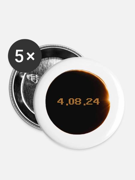 Sonnenfinsternis 2024 - Buttons groß 56 mm (5er Pack) - Weiß