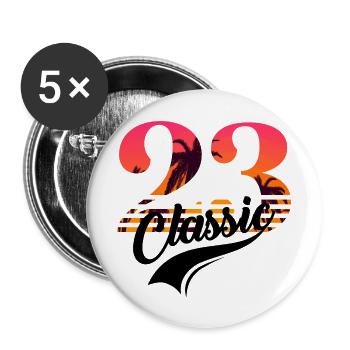 Jahrgang 1923-23-jähriges Jubiläum - Buttons groß 56 mm (5er Pack) - Weiß - Vorne