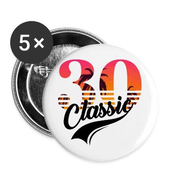 Jahrgang 1930-30-jähriges Jubiläum - Buttons groß 56 mm (5er Pack) - Weiß - Vorne