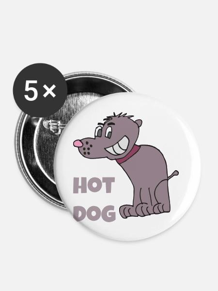 hot dog - Buttons groß 56 mm (5er Pack) - Weiß