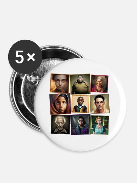 Super Normal 02 - Buttons groß 56 mm (5er Pack) - Weiß
