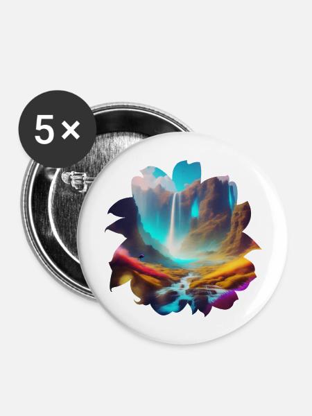 flower - Buttons groß 56 mm (5er Pack) - Weiß