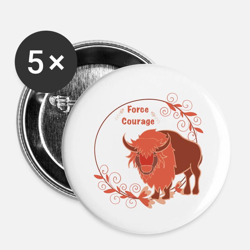 Strength Courage - Buttons large 2.2''/56 mm (5-pack) - white