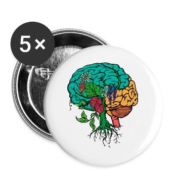 Baum Umwelt Erde Umweltschutz Umweltschützer - Buttons groß 56 mm (5er Pack) - Weiß - Vorne