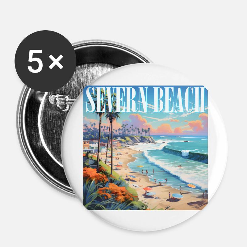Severn Beach - Buttons large 2.2''/56 mm (5-pack) - white