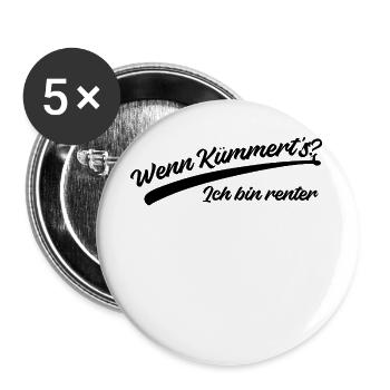 Ruhestand Statement Pensionist Freiheit Senior - Buttons groß 56 mm (5er Pack) - Weiß - Vorne
