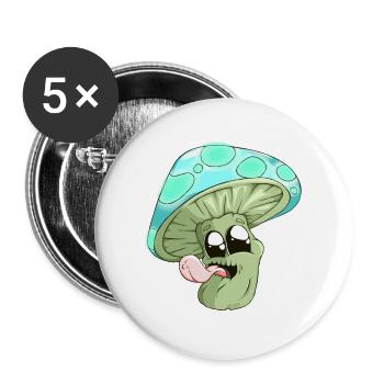 Alter Pilz - Buttons groß 56 mm (5er Pack) - Weiß - Vorne