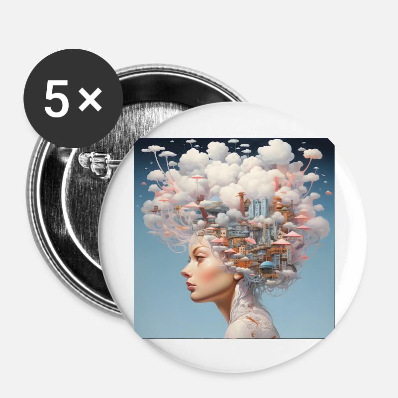 Forget - Buttons large 2.2''/56 mm (5-pack) - white