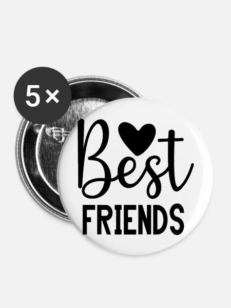 Best Friends - Buttons groß 56 mm (5er Pack) - Weiß