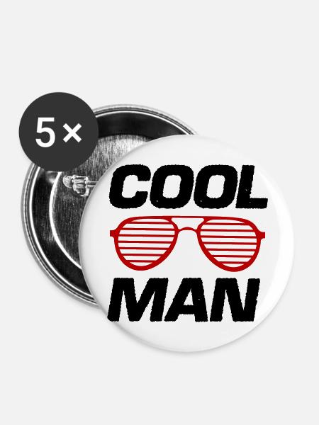 cool man - Buttons groß 56 mm (5er Pack) - Weiß