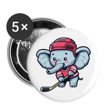 Silhouette d’ours d’une tête d’ours polaire - Lot de 5 grands badges (56 mm) - blanc - Devant