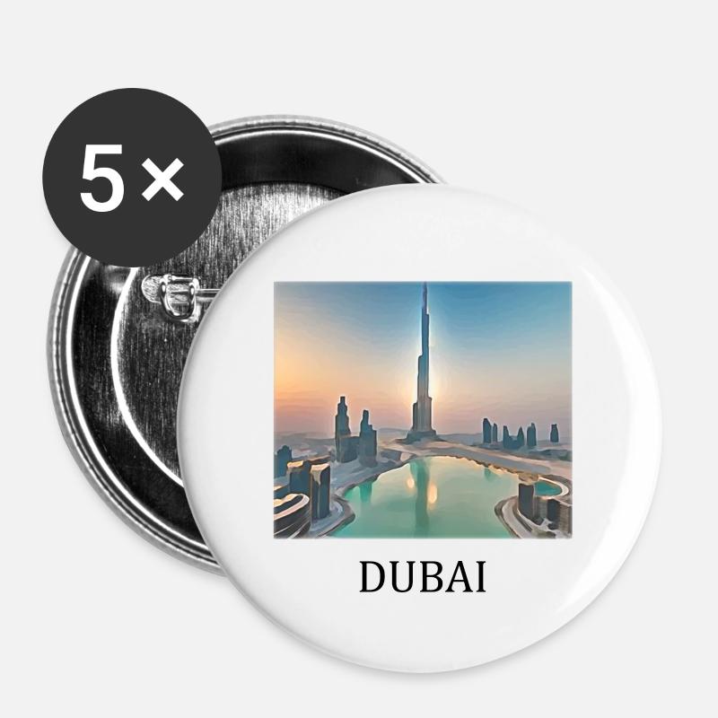 Dubai - Buttons large 2.2''/56 mm (5-pack) - white