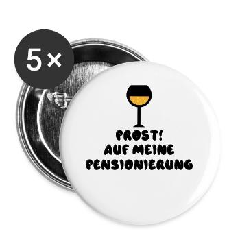 Freiheit Pensionierung Statement Senior Ruhestand - Buttons groß 56 mm (5er Pack) - Weiß - Vorne