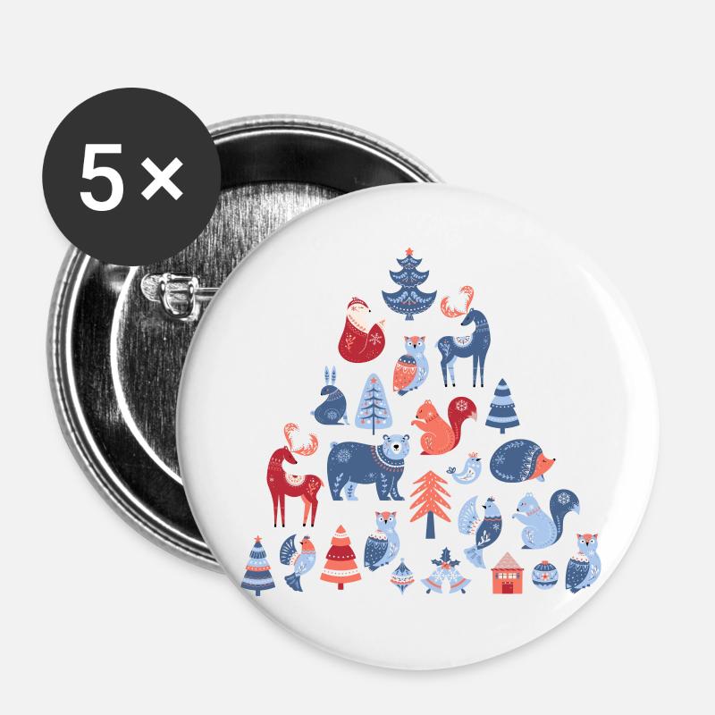 Scandinavian inspired Christmas tree - Buttons large 2.2''/56 mm (5-pack) - white