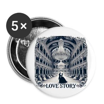Love_story_2 - Lot de 5 grands badges (56 mm) - blanc - Devant