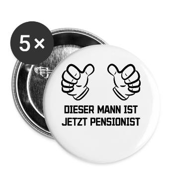 Auszeit Senior Ruhestand Statement Lebensabend - Buttons groß 56 mm (5er Pack) - Weiß - Vorne