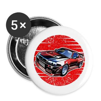 Jdm / Tuning / Turbocompresseur / Jantes / Chiptuning - Lot de 5 grands badges (56 mm) - blanc - Devant