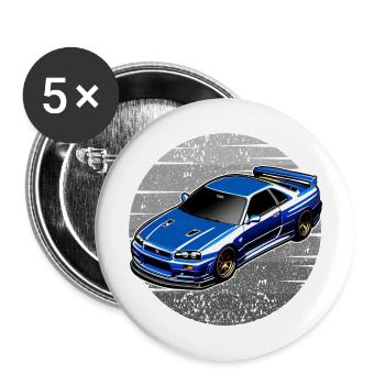 Jdm / Tuning / Turbocompresseur / Jantes / Chiptuning - Lot de 5 grands badges (56 mm) - blanc - Devant