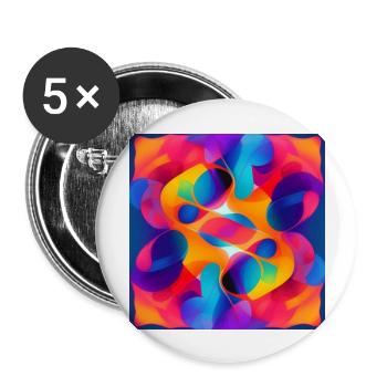 Abstrakt - Buttons groß 56 mm (5er Pack) - Weiß - Vorne