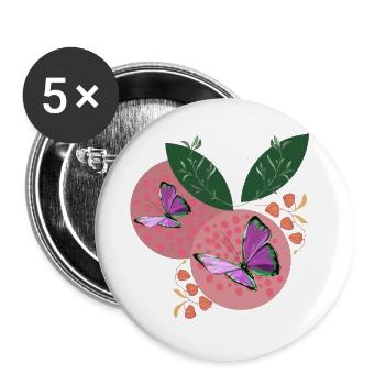 BUTTERFLY DREAMS - Lot de 5 grands badges (56 mm) - blanc - Devant