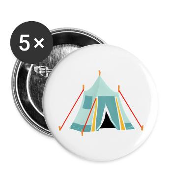 Camping, Camping, Caravan, Camp Gift, Motorhome - Buttons large 2.2''/56 mm (5-pack) - white - Front