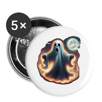 Halloween Ghost - Printflow - Buttons groß 56 mm (5er Pack) - Weiß - Vorne