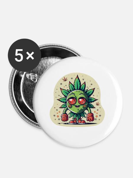 Brokkoli Boy - Buttons groß 56 mm (5er Pack) - Weiß