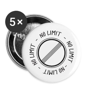 No Limit - Buttons groß 56 mm (5er Pack) - Weiß - Vorne