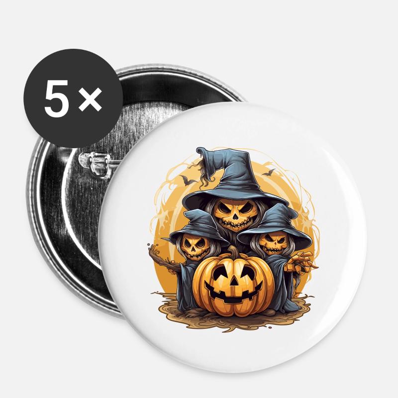 witch 11 - Buttons large 2.2''/56 mm (5-pack) - white