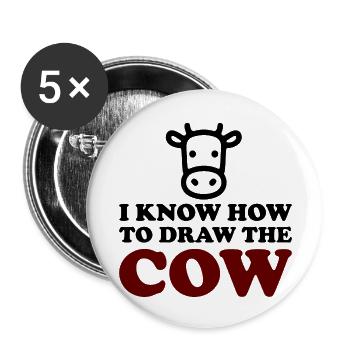 The Cow - Buttons groß 56 mm (5er Pack) - Weiß - Vorne