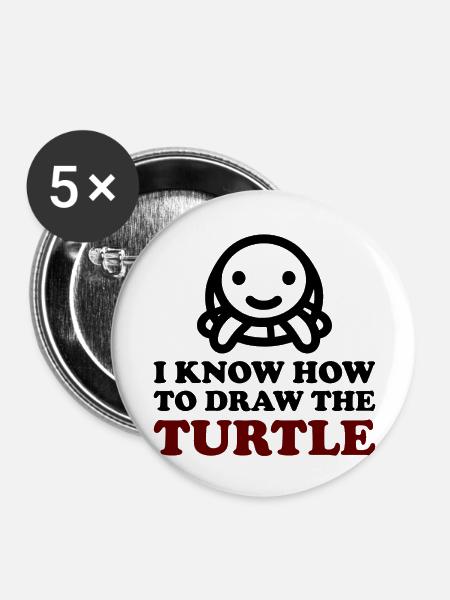 The Turtle - Buttons groß 56 mm (5er Pack) - Weiß